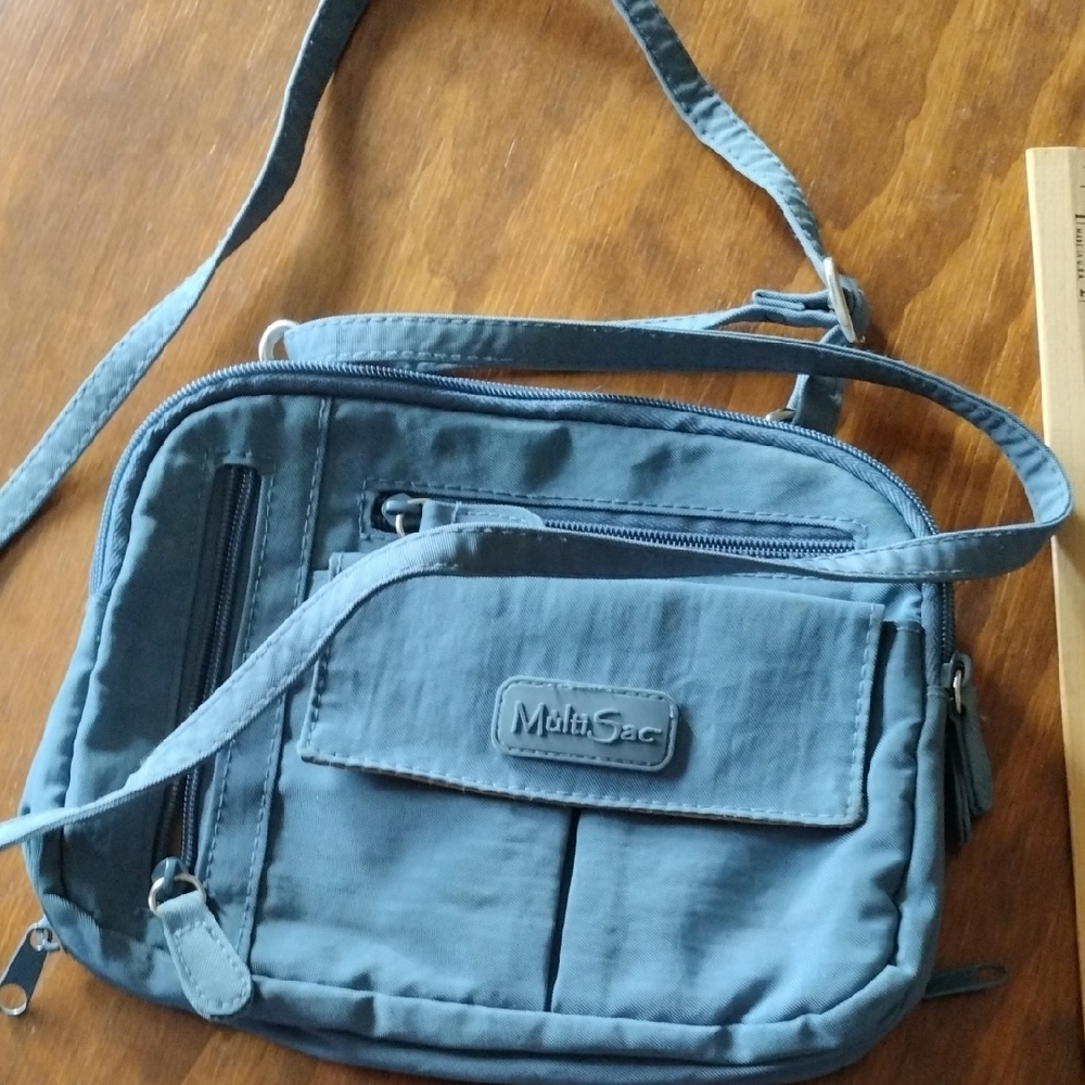 Women's Crossbody Messenger Bag in Slate Blue